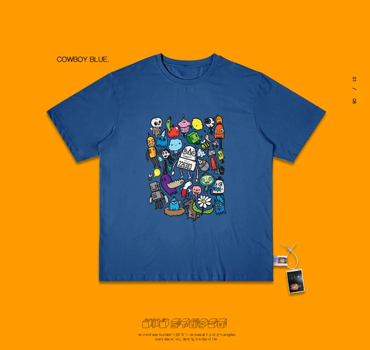 Storm Go мультфильм оригинальность злой сделать интерес Мужская свободная футболка Женская волна зеленый флуоресцентный зеленый Bf ветер короткий рукав