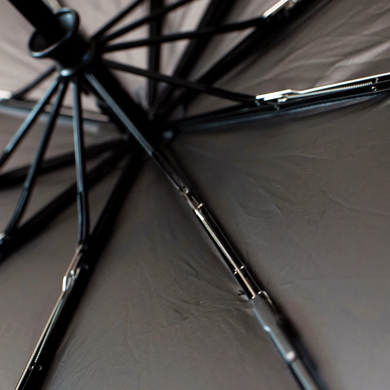 Men Automatic 3 Folding Umbrella Rain Women Windproof Travel Business Male Outdoor UV Protection Sun Umbrella Balck Coating