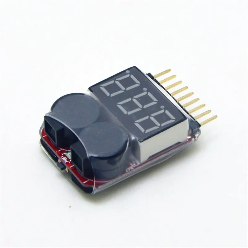 

2 IN 1 1-8S Lipo/Li-ion/Fe Battery Voltage Tester Low Voltage Buzzer Alarm Checker For Vehicles & Remote Control Toys