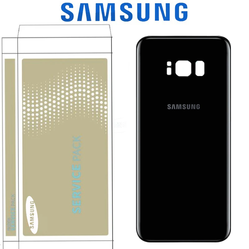 Оригинальное заднее стекло для SAMSUNG Galaxy S8 G950 G950F дисплей S8 Plus G955 G955F крышка батареи задняя дверь корпус с объективом камеры - Цвет: S8 Plus Black