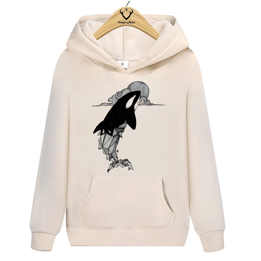 Killer whale geometrische Grafische Pullover Klassische Print Sweatshirt Hoodies Hip Hop Unisex Streetwear Cartoon Tops – Detail 8
