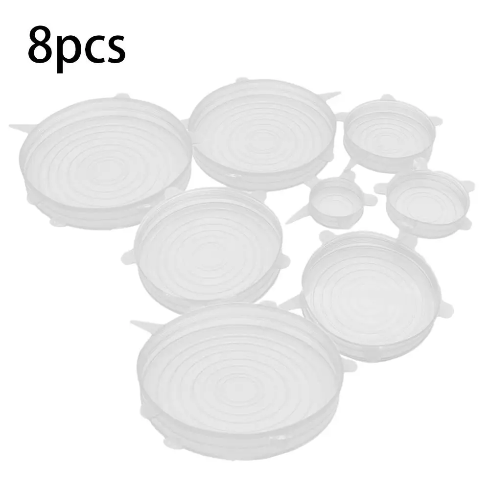 8 шт Еда сохранение Крышка силиконовая миска для свежей еды чехол