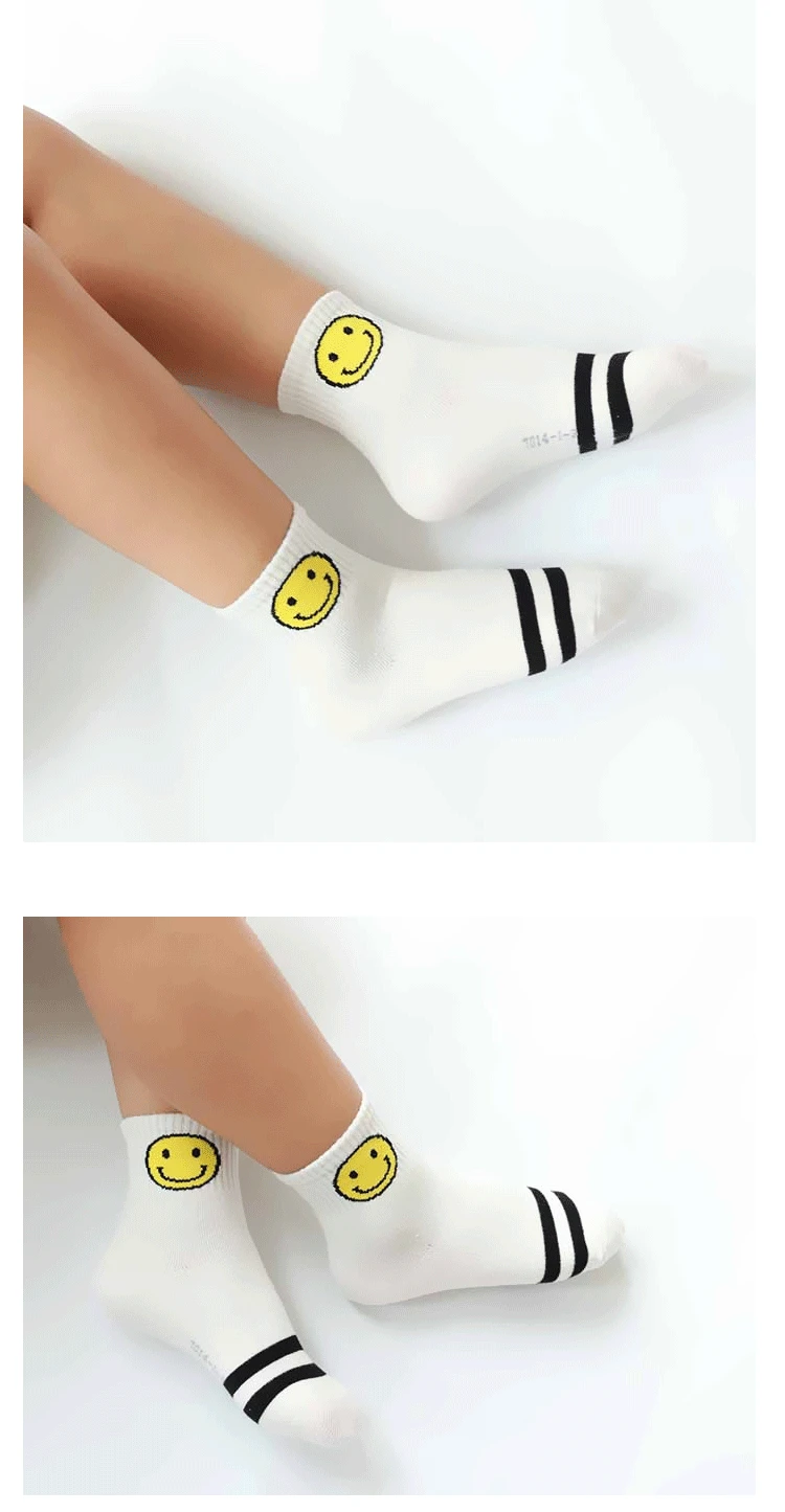 Autumn& Winter Smiley CHILDREN'S Socks Combed Cotton Men And Women Child Tube Socks Primary School STUDENT'S Socks Cartoon Baby