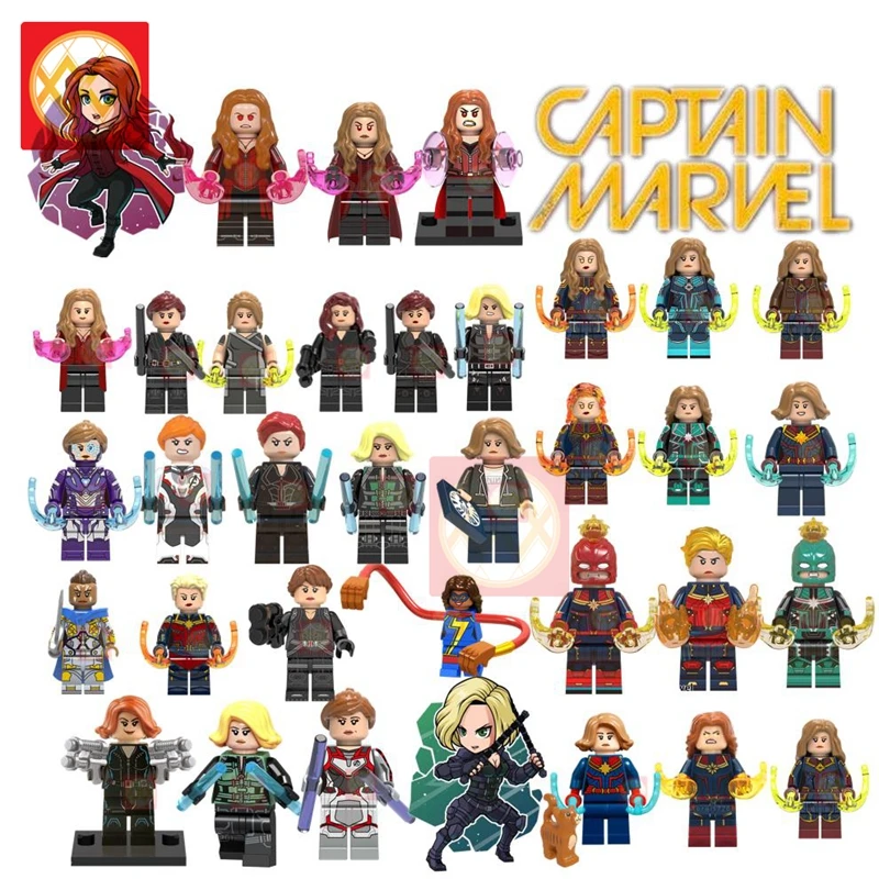 

20PCS/Wholesale Black Widow Scarlet Witch Blocks Chewie Wanda Natash Avengers Endgame Building blocks toys for Children gifts