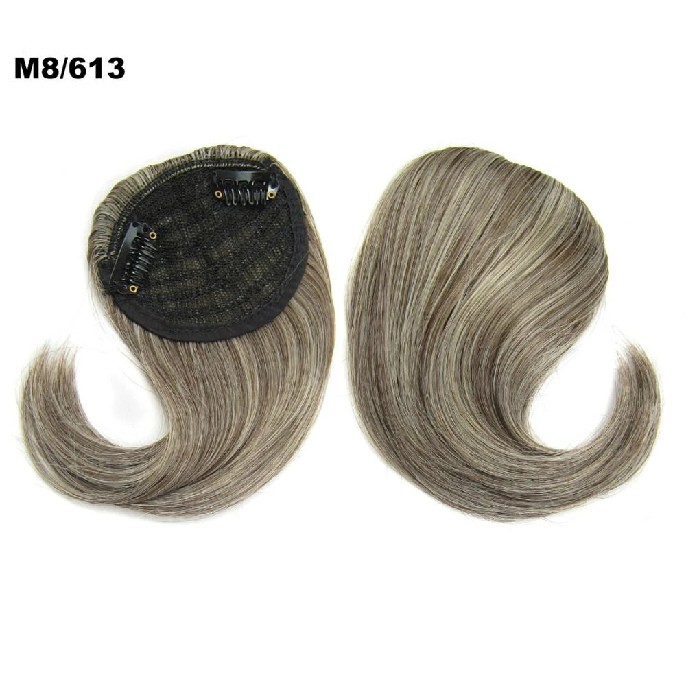 Similler Clip in Hair Bangs Fringe Hair Extensions Dark Brown Synthetic Hairpiece For Women High Temperature Fiber - Цвет: M8613