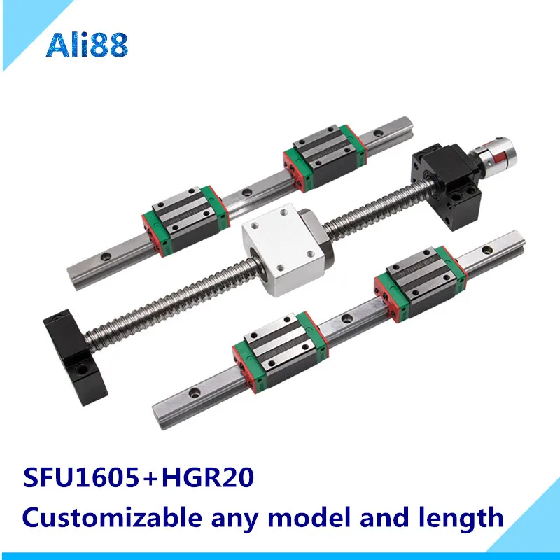 Details about   Linear Guide Rail HGR20 1000mm+SFU1605 BallScrew BK12/BF12 6.35*10mm Coupler Set 