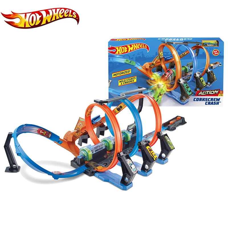 Hotwheels Kids Toys Sport Car Racing Track Corkscrew Crash Play Set 360 Degrees Ring FTB65 Original Box For Kid Gift | Игрушки и хобби