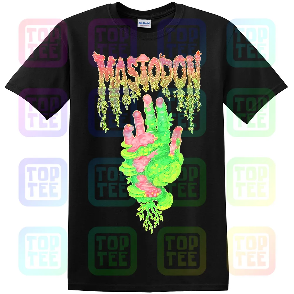 Mastodon грибы рука черная футболка официальный группа Merch