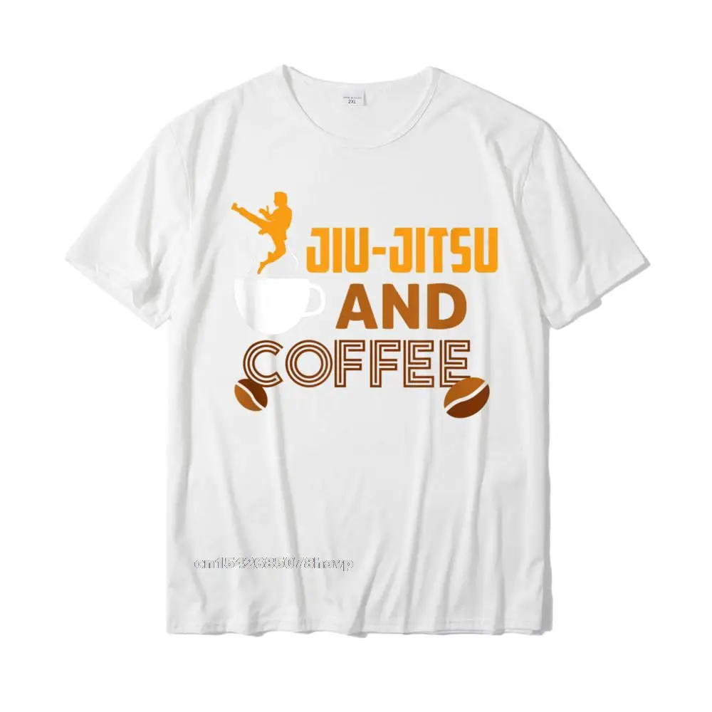 Casual Group T-shirts for Men Pure Cotton Summer/Autumn Tops T Shirt Street T Shirt Short Sleeve 2021 Discount O Neck Funny Brazilian Jiu Jitsu and Coffee BJJ Gi Gift Men Women T-Shirt__1995. white