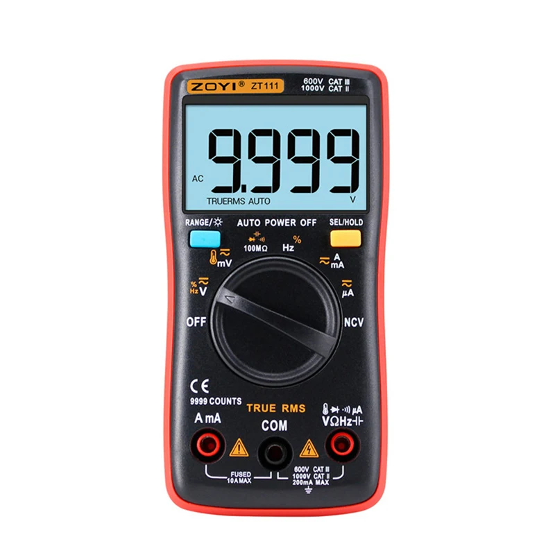ZOYI ZT111 цифровой мультиметр тестер 9999 отсчетов AC/DC Multimetro цифровой амперметр вольтметр Автозапуск температура NCV