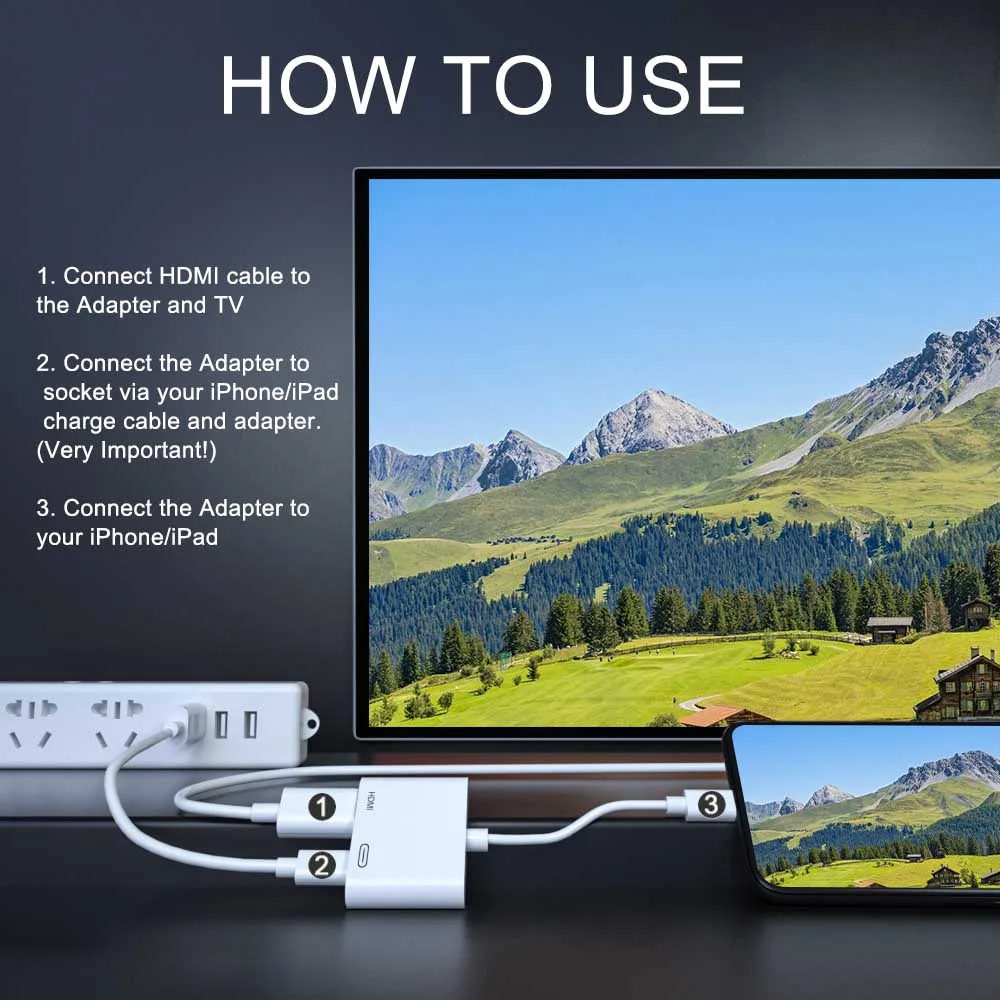 Новейший адаптер lightning HDMI цифровой AV кабель до 1080P коннектор HD для Iphone X/Xs/7/8/Ipad Air| |