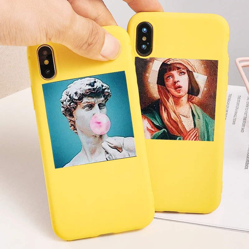 Чехол для телефона с забавной статуей iPhone 6 6s 7 8 Plus X S XR XSMAX 5 классический