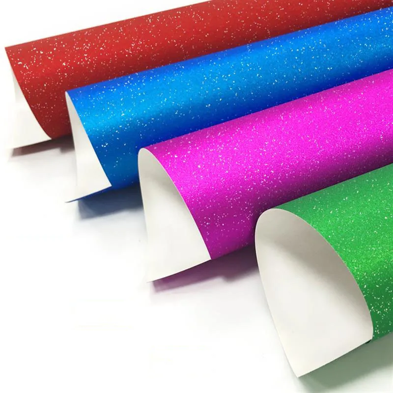 Self Adhesive Glitter Vinyl Roll Design Lettering Film Decal Sticker for DIY Xmas Card