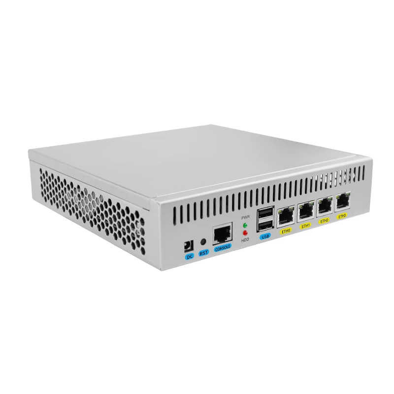 Безвентиляторный мягкий маршрутизатор Pfsense N2600 CPU 4 Gigabit LAN Mini PC брандмауэр