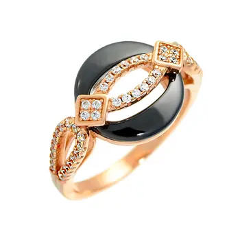 

Кольцо из серебра с керамикой и фианитами R00608