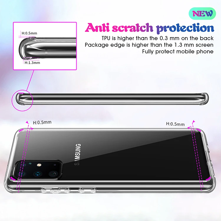 200 шт Для samsung A80 A90 чехол кристально чистый противоударный ТПУ+ жесткий акриловый чехол для samsung M10