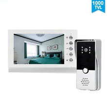 Sonnette visiophone 7 pouces, système d'interphone avec caméra 1000TVL, déverrouillage, conversation, étanche