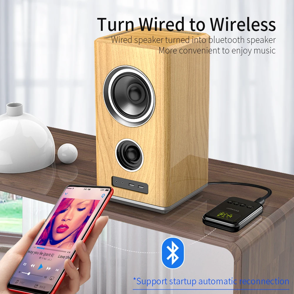 Essager Bluetooth 5 0 Transmitter Receiver 3 5mm Jack Aux Audio Wireless Adapter For PC TV Headphone Car Bluetooth 5 0 Receiver
