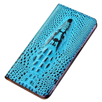 

Case for Sony Xperia XZ2 3D Crocodile pattern Printing Shell Flip Genuine Leather Soft Silicon Back Cover for Sony Xperia XZ2