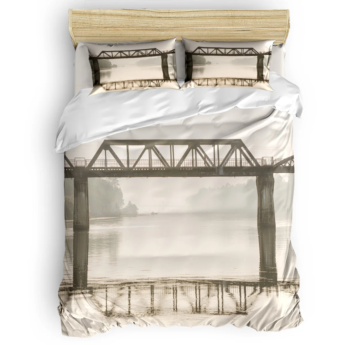 

Retro Bridge Vintage Duvet Cover Set View of Folkloric Serape 4 Piece Bedding Set