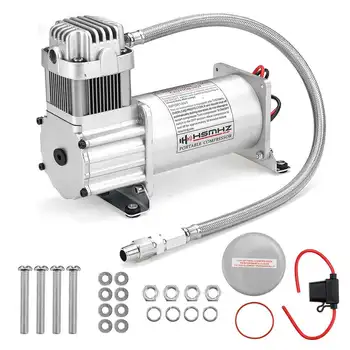 

New 12V Car Air Suspension Compressor Kit 150PSI 1/4" Hose Line Replacement