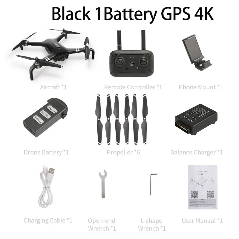 X7p Дрон с GPS с 5g 4k камерой Hd 1200 метров Расстояние управления Профессиональный Квадрокоптер долгое время полета Fpv Rc игрушки - Цвет: Black 1B GPS 4K