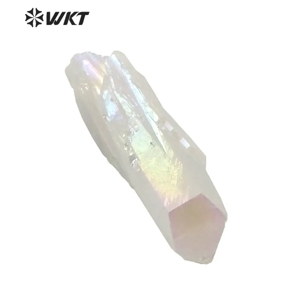 

WT-G171 Newest Natural Angel Crystal Point Stone Spirit Aura Crystal Point Stone with angel colors Electroplated Wholesale 1KG