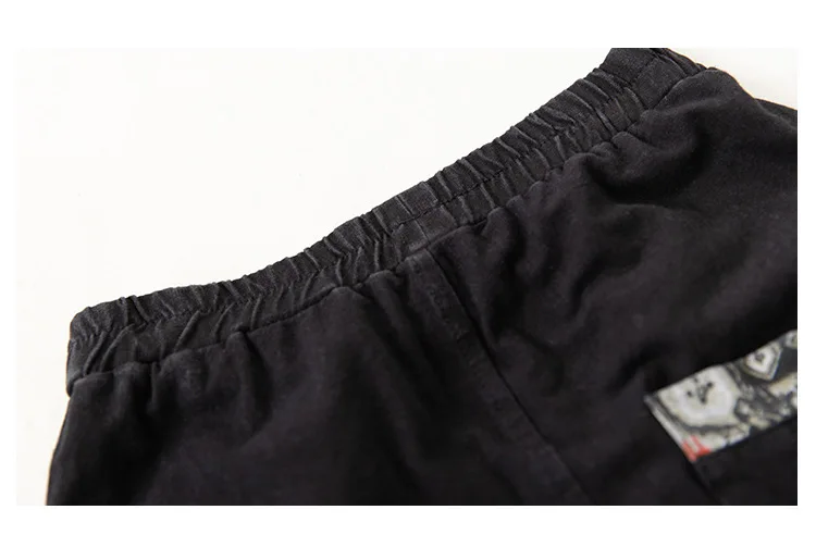 Women Pants Autumn Winter Retro Loose Elastic Waist Casual Trousers New Print Spliced Female All-match Pants