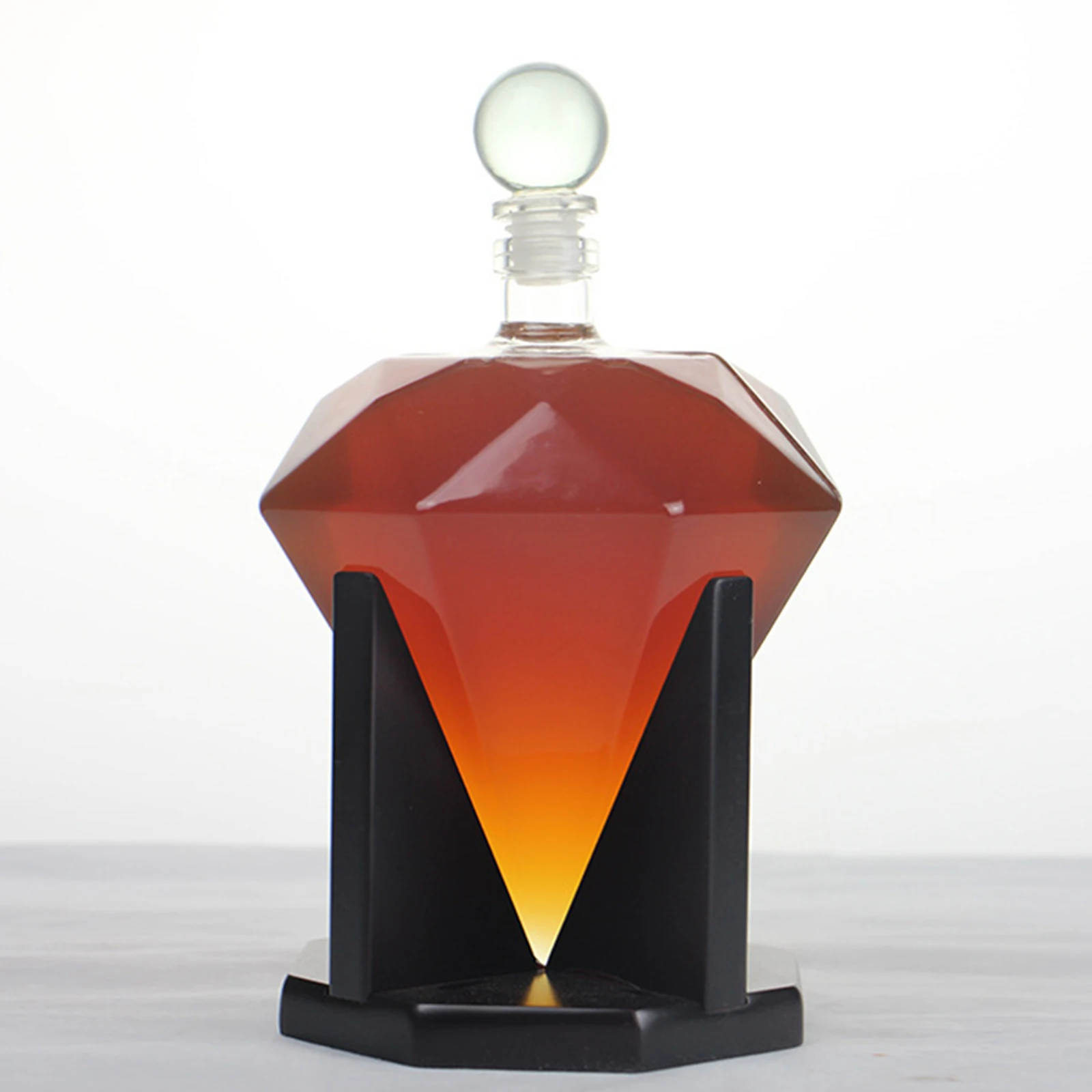 Whiskey Decanter Set 750ml Heart Shape Diamond Wine Decanter Vodka Liquor Wine Pourer Cocktail Glass Whisky Dispenser Holder Home Party Decoration whiskey decanter set