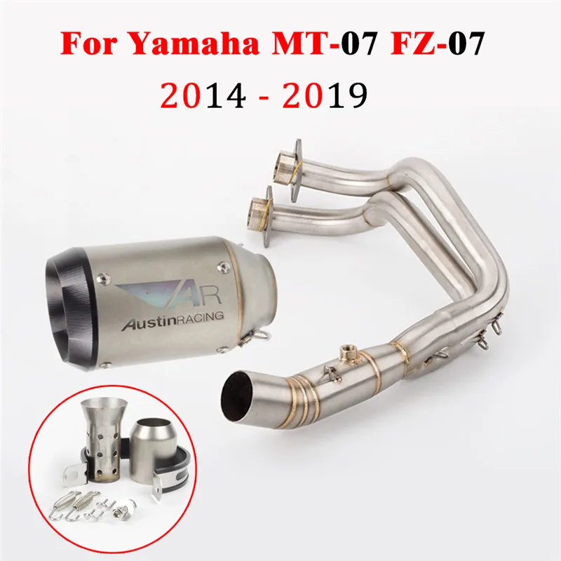 Выхлопная труба мотоцикла Модифицированная Передняя с глушителем для Yamaha MT 07 MT07