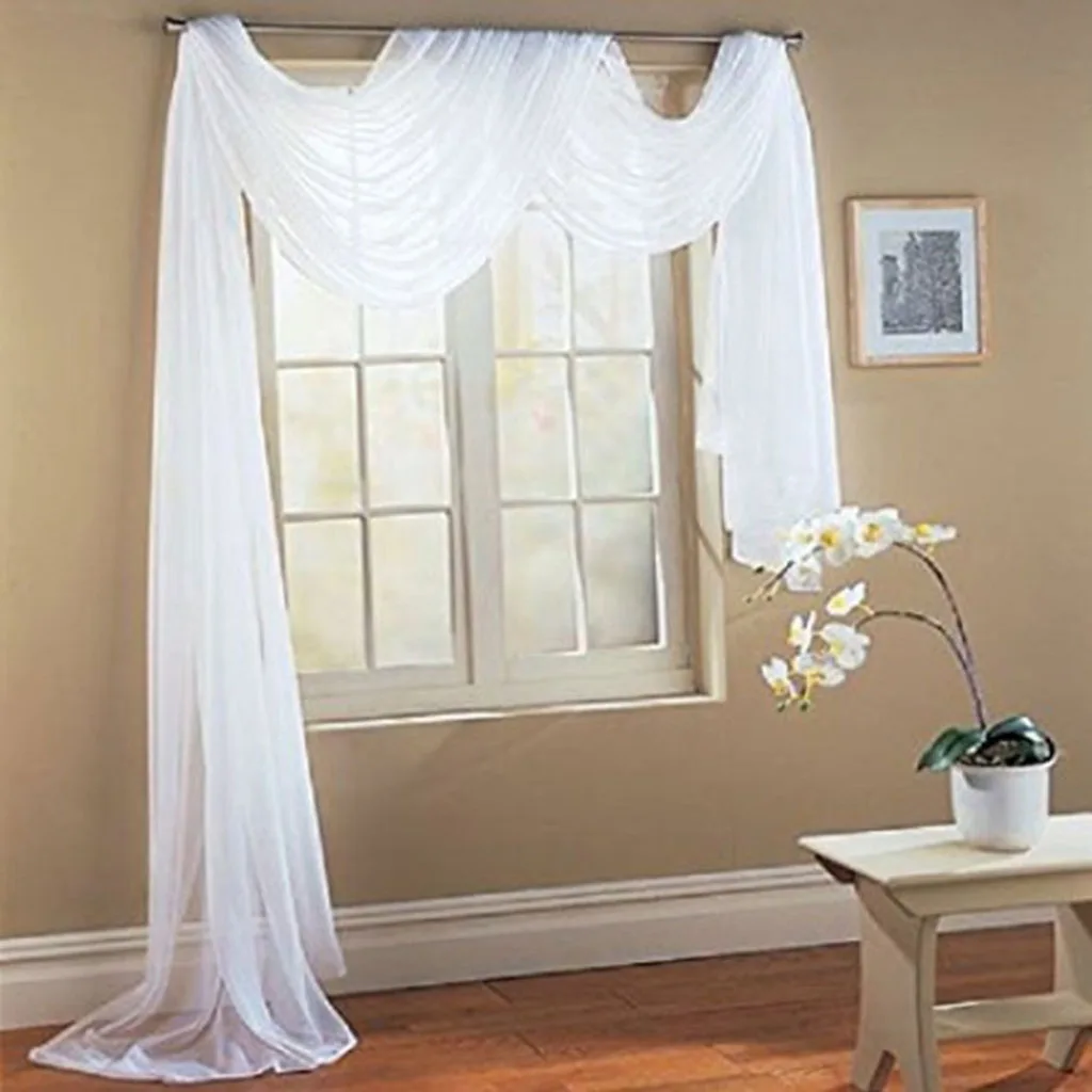 Sheer Window Scarf Valance Sheer Fabric Scarves For Wedding Party