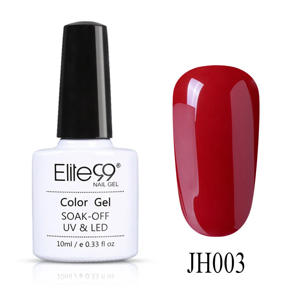 Elite99 10 мл винно-красный цвет УФ-гель для ногтей Чистый гель-лаки для ногтей гель-праймер длительное впитывание УФ гель для ногтей маникюр - Цвет: JH003