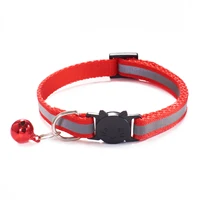 Cats Bells Collars Adjustable Nylon Buckles Small Dog Collar Reflective Collar Kitten Safe Necklace Pet Cat Accessories Supplie 2