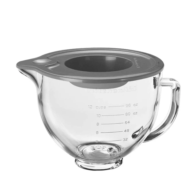 KITCHENAID 5 QUART MIXER BOWL GLASS 12 CUPS - 96 OZ - WITH LID