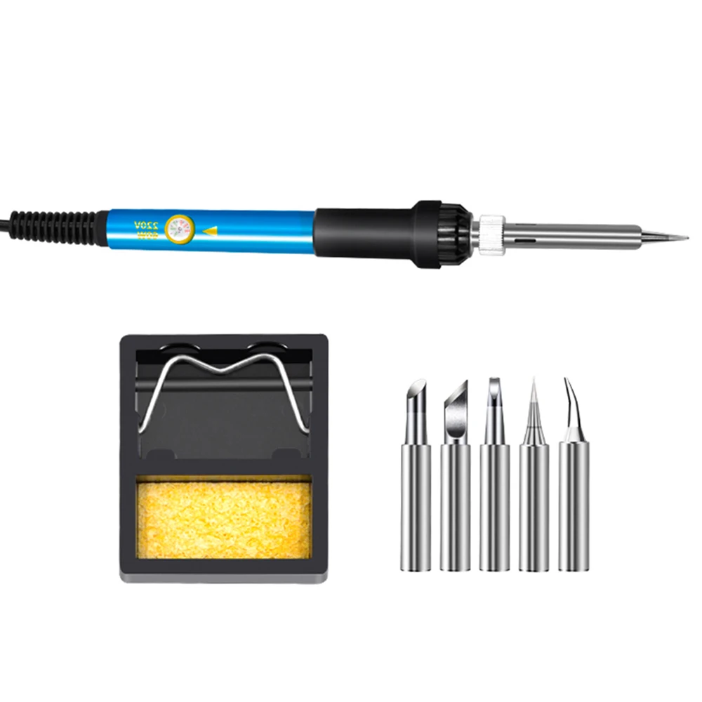 Soldering iron kit 60 Вт Температурный Регулируемый Электрический паяльник набор сварочная наладочная станция для пайки ремонтные инструменты равномерно нагреваемый быстрый нагрев - Цвет: Soldering iron kit