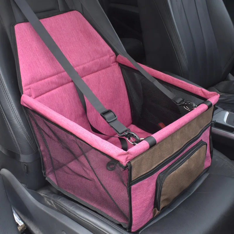 Folding Dog Car Seat Cover Portable Pet Carriers Mesh Bags Waterproof