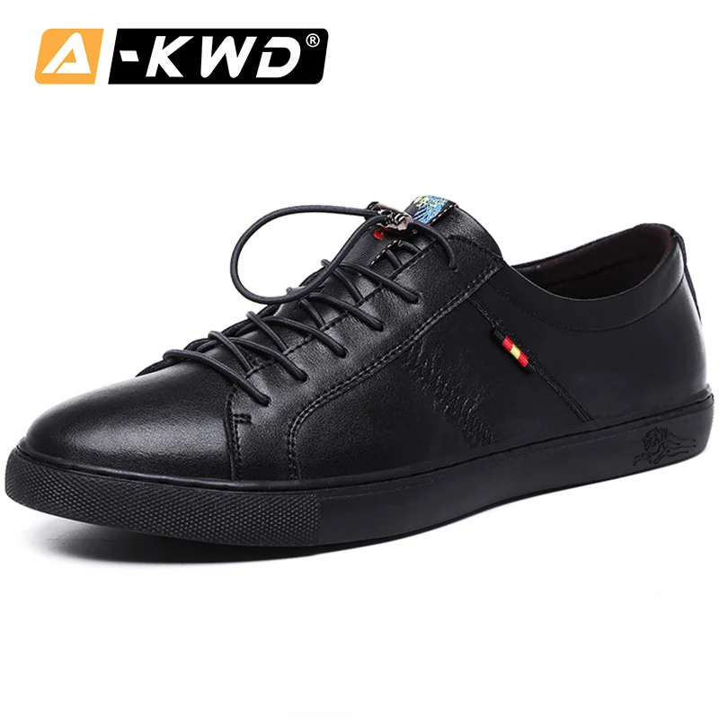 Новая модная летняя обувь; Chaussures Sport Homme; кроссовки с эластичным ремешком; цвет черный, белый; мужская кожаная обувь; дышащие слипоны из натуральной кожи - Цвет: Черный