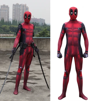 

Deadpool 2 Wade Winston Wilson Adult Spandex Lycra Cosplay Costume Zentai Bodysuit Suit Jumpsuits Customized