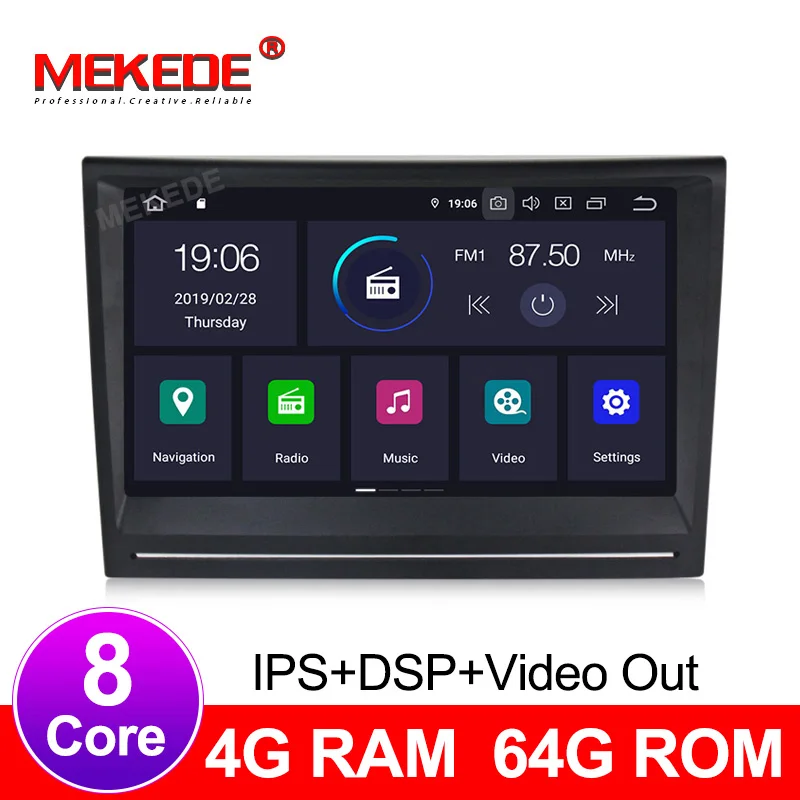 

2DIN Android 9.0 4+64G Car DVD Player GPS Navigation for Porsche 911 997 Cayman Boxster Radio WIFI BT audio multimedia