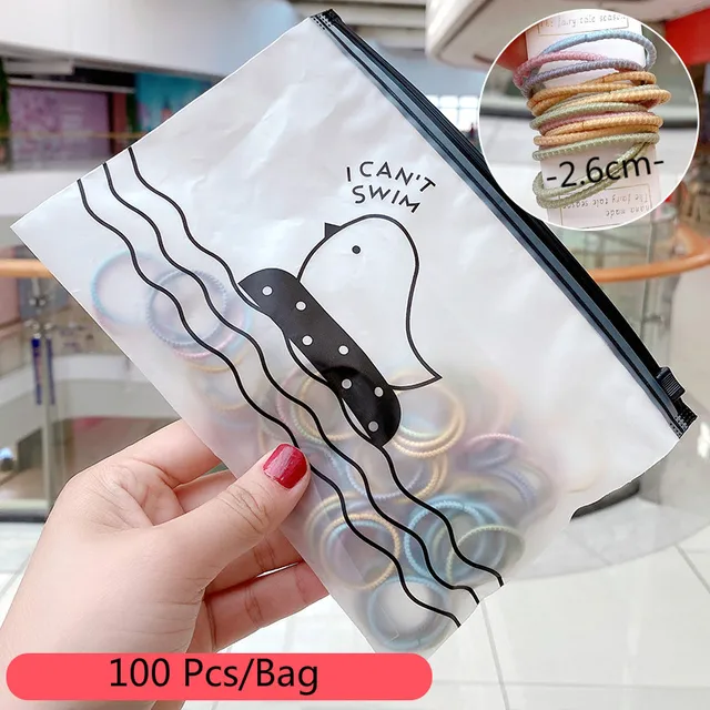 50/100/200 Pcs/Bag Children Cute Candy Cartoon Solid Elastic Hair Bands Girls Lovely Srunchies Rubber Bands Kid Hair Accessories 9-100 Pcs