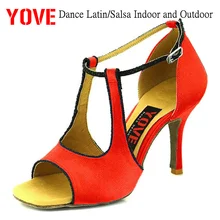 YOVE стиль w134-8 танцевальная обувь Бачата/Сальса крытый и открытый Женская танцевальная обувь