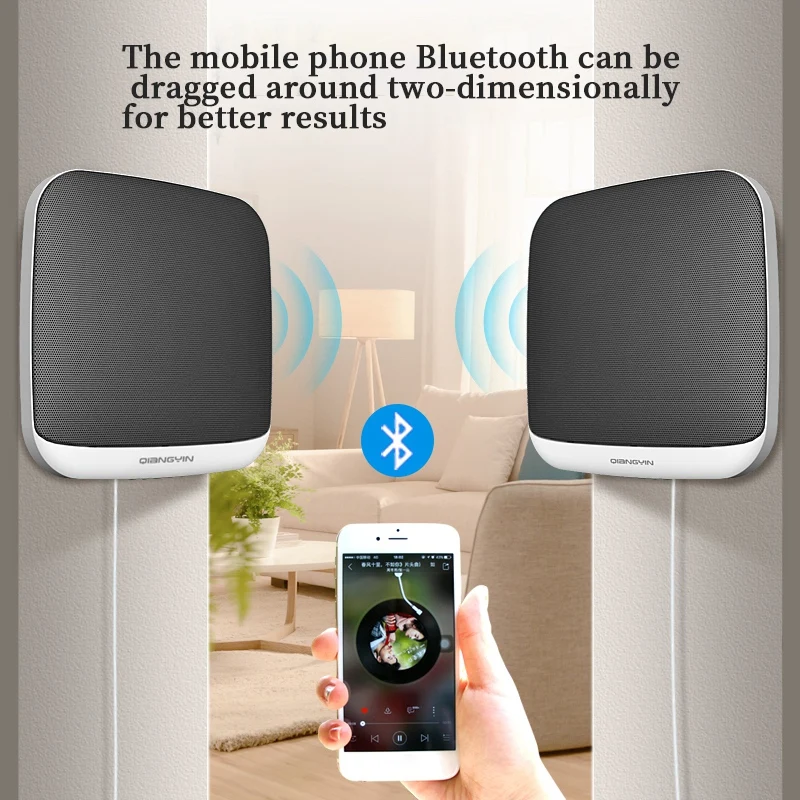 Wall Mount Bluetooth Speaker RGB Lamp Music Stereo Speaker Remote