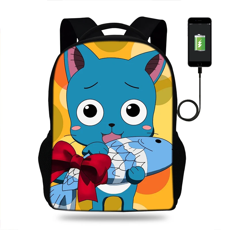 17 дюймов Mochila милый рюкзак с принтом сказочного хвоста Женские рюкзаки usb-портом
