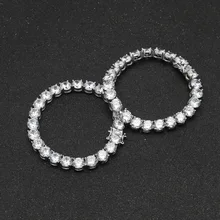 Хип-хоп ряд из 8 мм циркониевые круглые браслеты с Кубой, мужские браслеты с цепочкой, ювелирные изделия