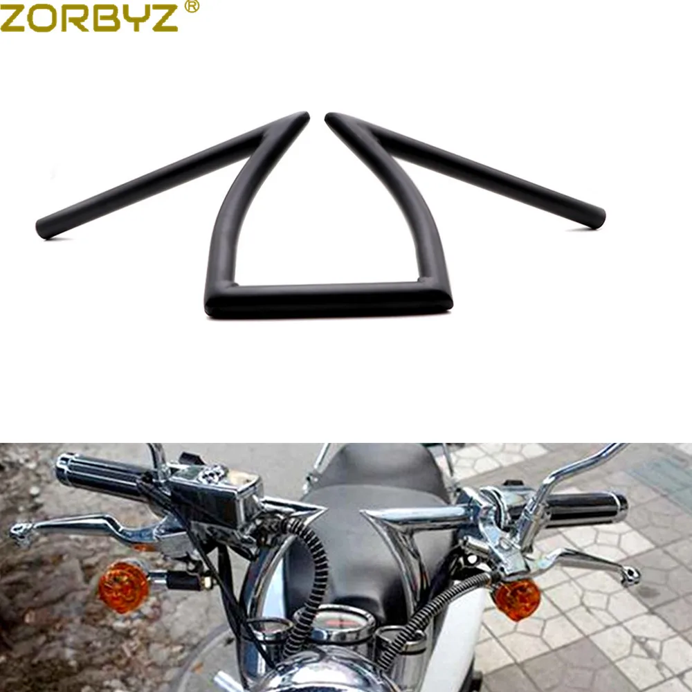 ZORBYZ мотоцикл 7/" 22 мм железный черный/Хромированный руль Z Bars для Chopper Bobber на заказ