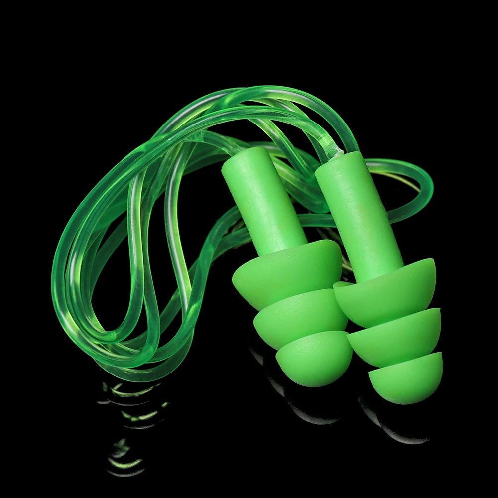 Silicone Ear Plugs 1Pair Water Sports Hearing Protection Noise Reduction Swimming Pool Accessories
