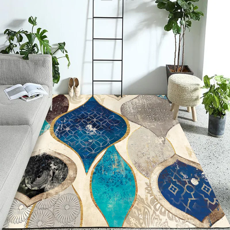 Modern Nordic Abstract Rugs And Carpets For Home Living Room Vintage Bedroom Carpet With Water Drop Large Rug 3D Printing Carpet