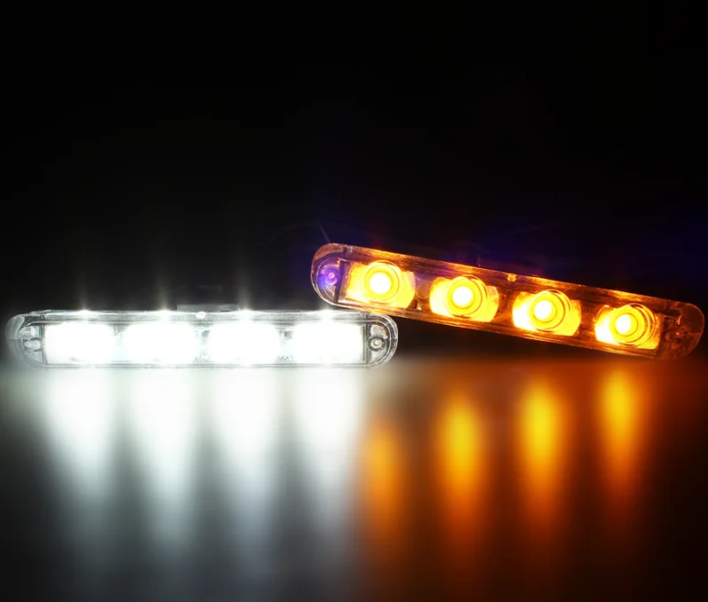 Скорой помощи полиции светильник 12V Беспроводной Удаленный 4x4/ledStrobe Предупреждение светильник для грузовой автомобиль аварийный светильник мигает пожарные светильник s - Испускаемый цвет: Yellow and White