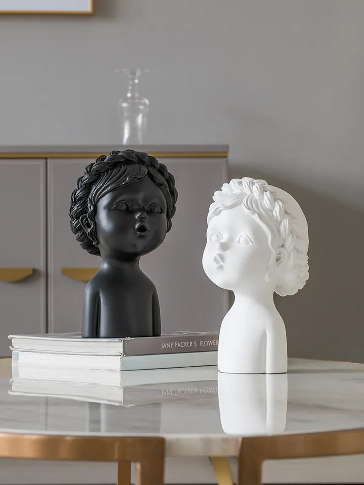 Новые скандинавские милые Статуэтки из смолы для девочек скульптура