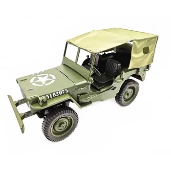 

1:10 4WD 2.4G Remote Control Light-weight Off-road Military Truck RC Car with Carport and LED Light - (Olive Drab) RTR Version